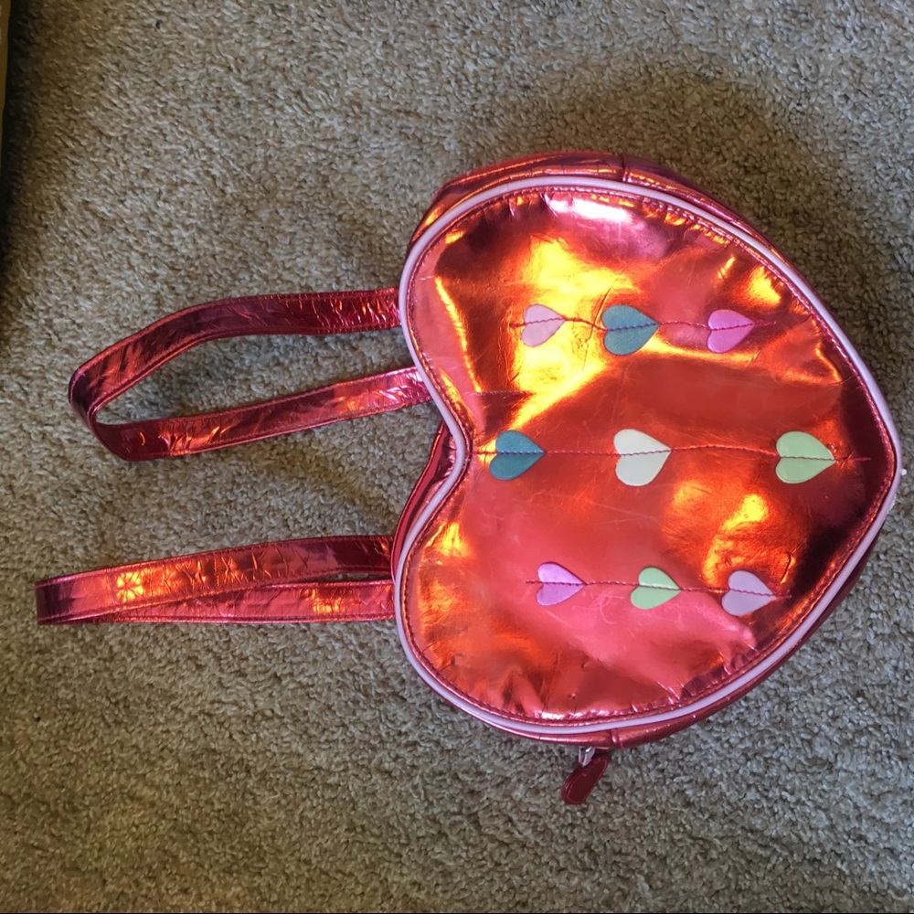 Cute little metallic heart backpack